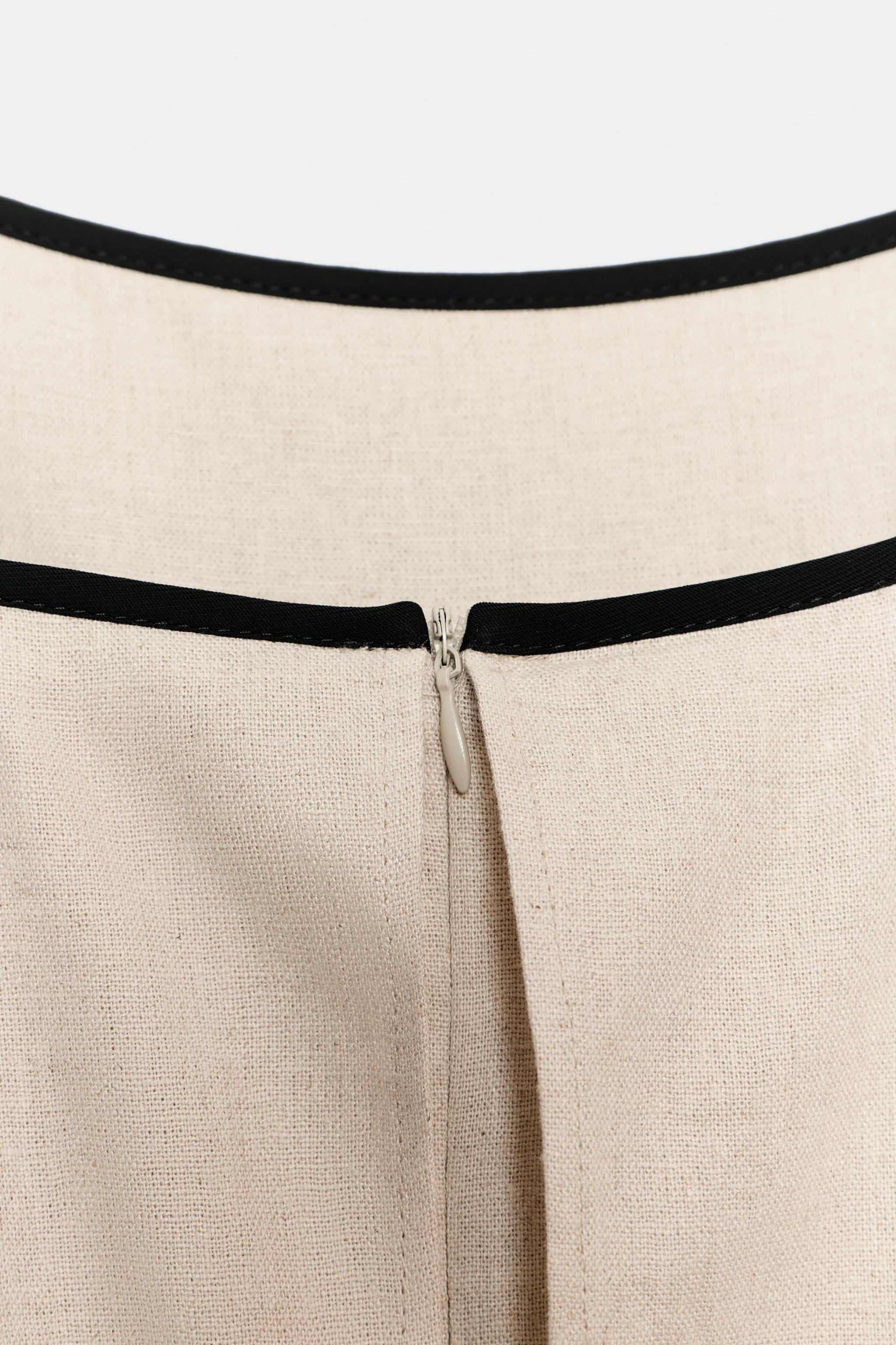 LINEN BLEND MIDI DRESS